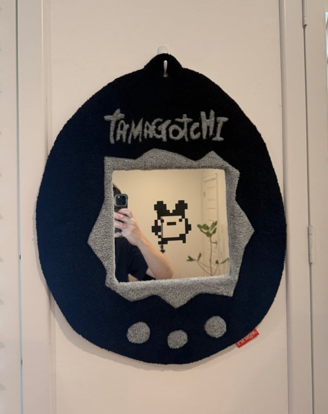 Tamagotchi Tufted Mirror